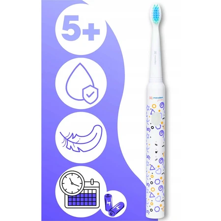 Meriden Smart Junior Violet, звукова зубна щітка для дітей, фіолетова, від 5 років, 1 штука + змінні насадки, 4 штуки: ціни та характеристики
