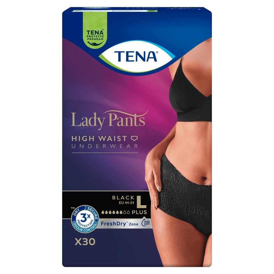 Tena Lady Pants Noir, впитывающие трусы, размер L, 95-130 см, Plus, 30 шт.: цены и характеристики