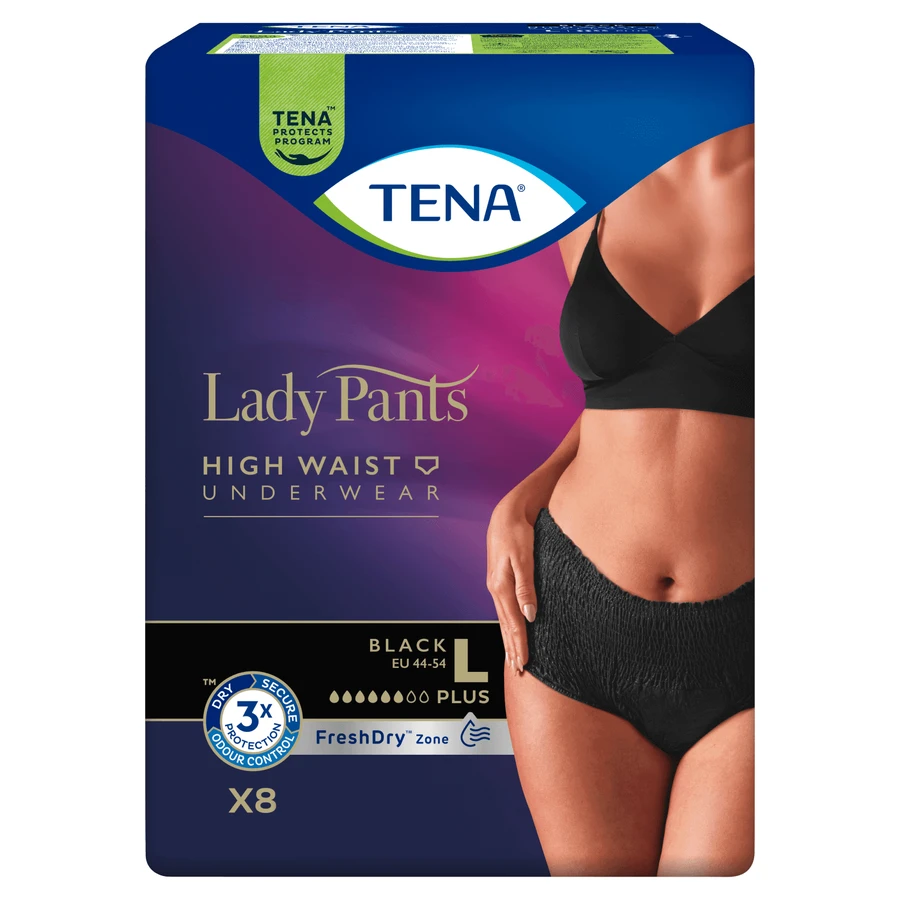 Tena Lady Pants Noir, впитывающие трусы, размер L, 95-130 см, Plus, 8 шт.: цены и характеристики