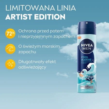 Nivea Men, антиперспірант-спрей, Cool Marine, 150 мл: ціни та характеристики