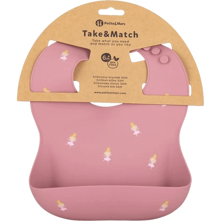 Petite&Mars Силіконовий нагрудник Take&Match Rose Princesses 6m+: ціни та характеристики