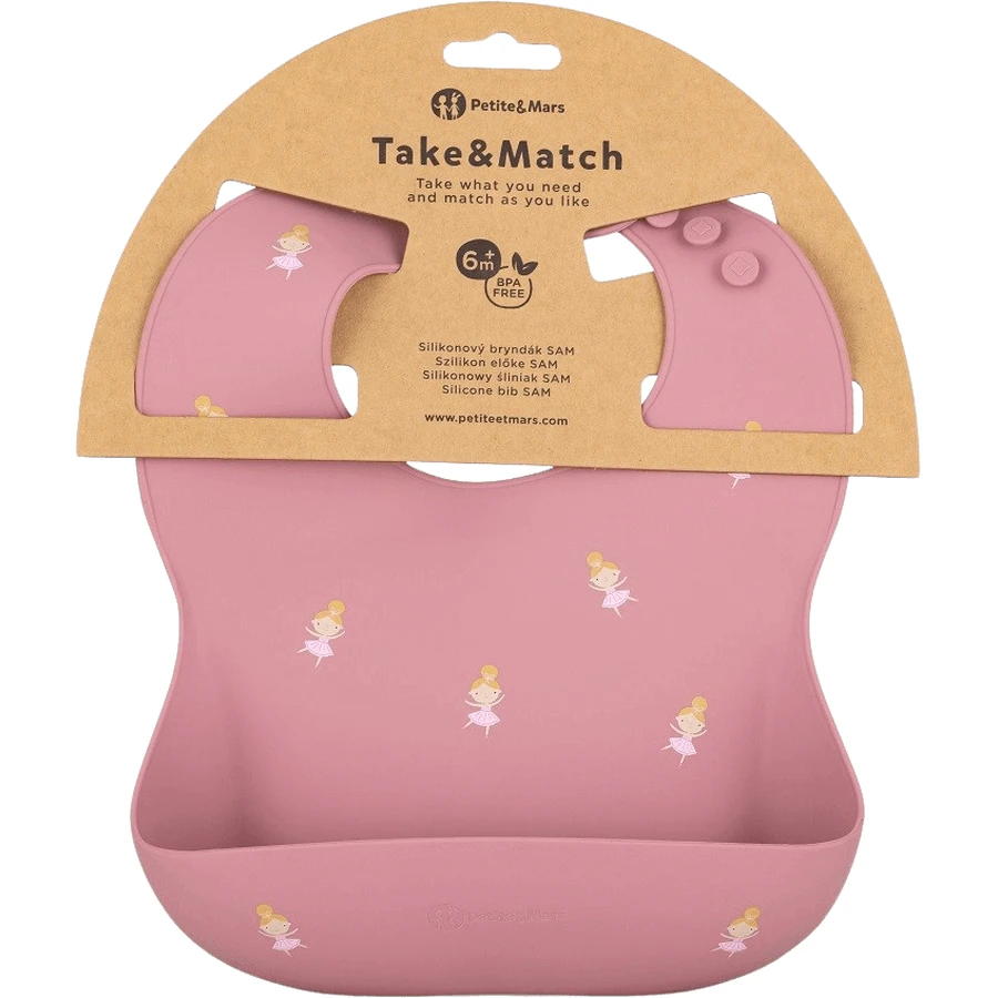 Petite&Mars Силіконовий нагрудник Take&Match Rose Princesses 6m+: ціни та характеристики