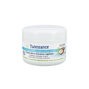 Natessance Экстра щадящая маска для волос - органический кокос и растительный кератин 200 мл