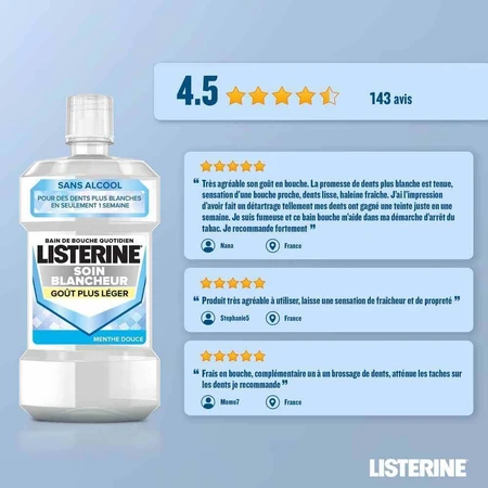 Відбілююча ванна Listerine М'ята 500мл: ціни та характеристики