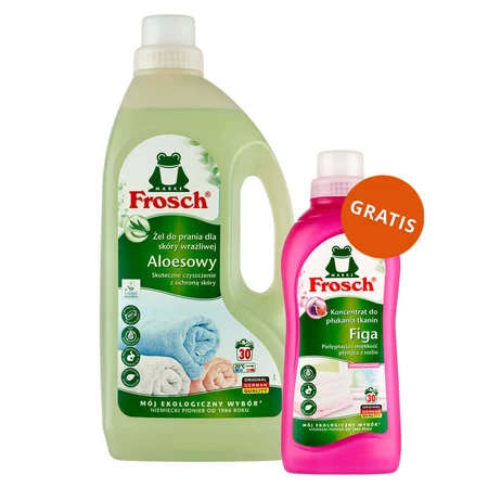 Frosch, гель для прання, алое вера, 1,5 л + концентрат для пом'якшення тканини, інжир, 750 мл безкоштовно: ціни та характеристики