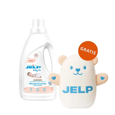 Jelp Baby 0+, гіпоалергенне молочко для прання, кольорове, 1,5 л + безкоштовний плюшевий ведмедик: ціни та характеристики
