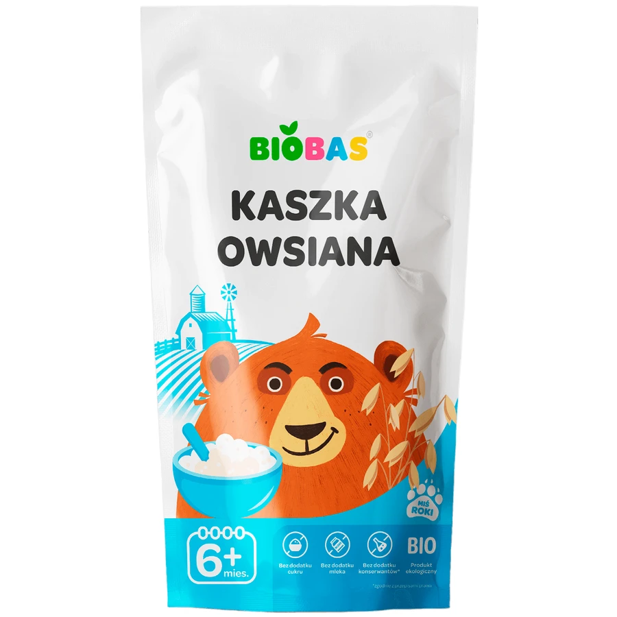 Вівсяна каша BioBas Біо, без додавання цукру, з 6 місяців, 200 г: ціни та характеристики