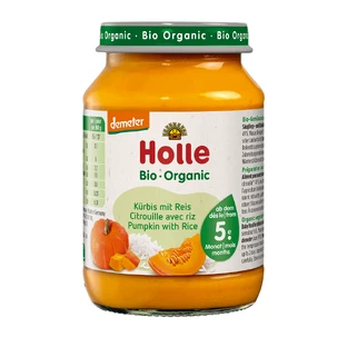 Holle Bio блюдо, тыква и рис, после 5 месяцев, 190 г