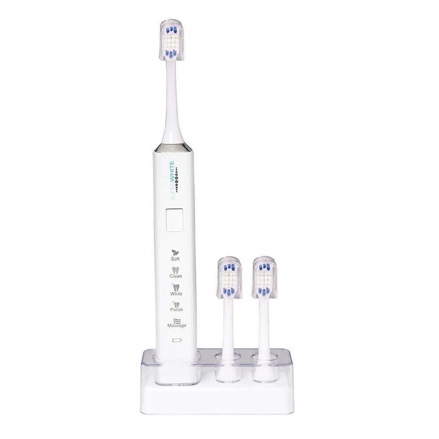 Superwhite White мягкая звуковая зубная щетка + 3 насадки: цены и характеристики