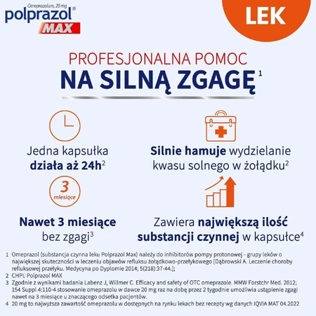 Полпразол Макс 20 мг, 14 капсул: ціни та характеристики
