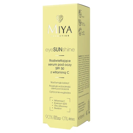 Miya eyeSUNshine, освещающая сыворотка для глаз, SPF 50, 15 мл: цены и характеристики