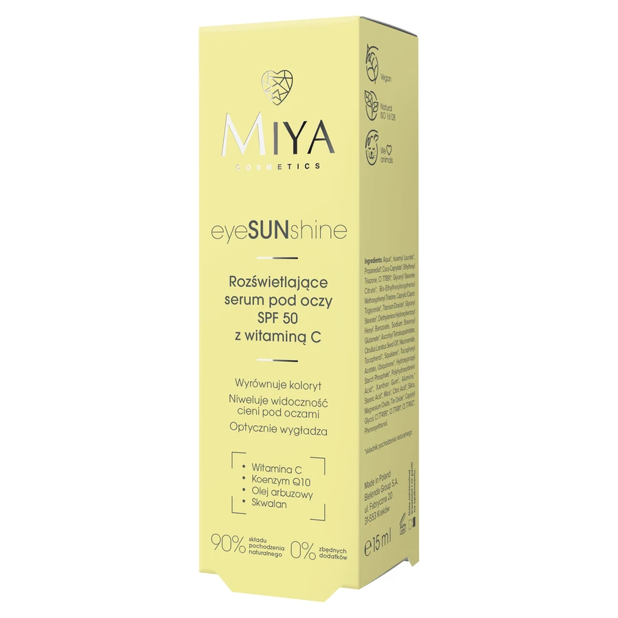 Miya eyeSUNshine, освещающая сыворотка для глаз, SPF 50, 15 мл: цены и характеристики