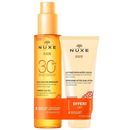 Nuxe Набір для засмаги, улей бронзант, спрей, SPF 30, 150 мл + loțiune după plajă, 100 мл: ціни та характеристики