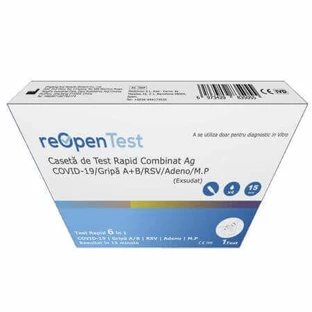 Швидкий тест на SARS-Cov 2 Ag та грип A&B/RSV/ADENO/MP 6 в 1 Combo Reopen, 1 шт, Montana Med