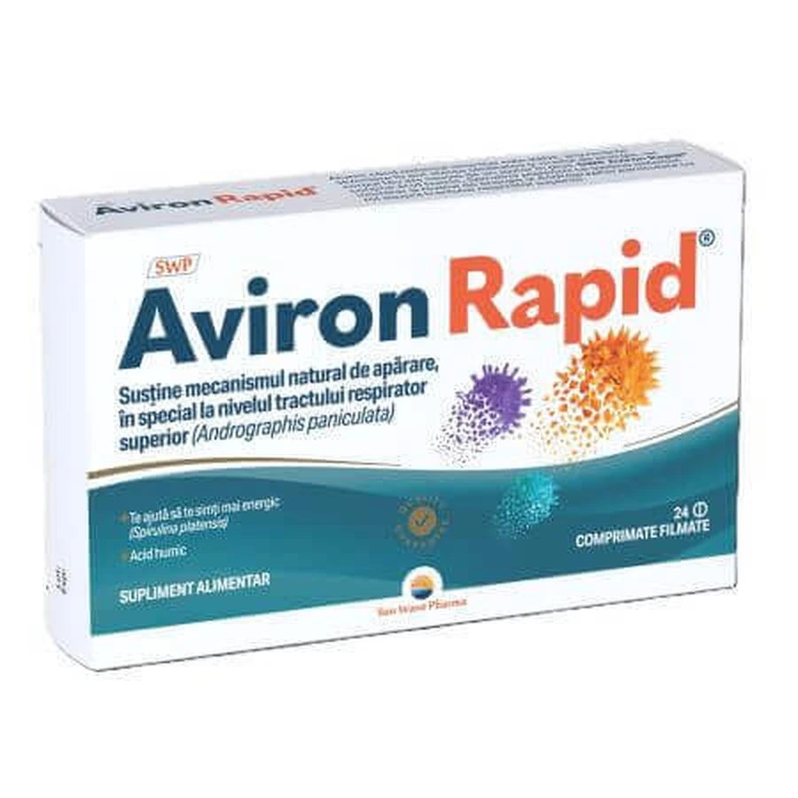 Авірон Рапід Sun Wave Pharma Aviron Rapid, таблетки, вкриті плівковою оболонкою, №24 : ціни та характеристики