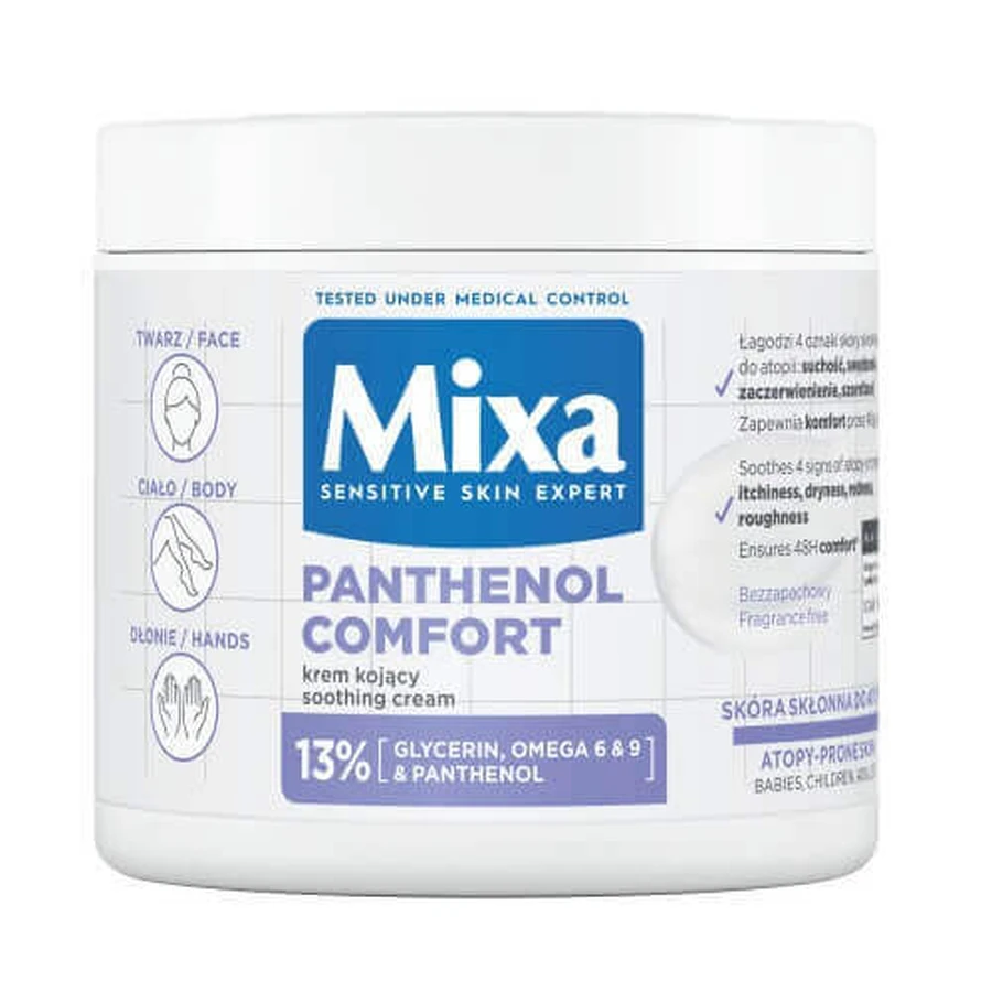 Mixa Panthenol Comfort Успокаивающий крем для лица, рук и тела, 400 мл: цены и характеристики