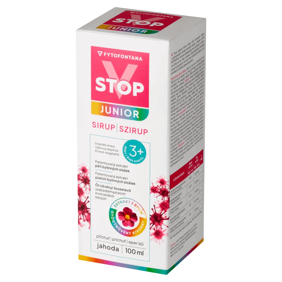 Фітофонтана V-Stop Junior 3+, сироп для дітей віком від 3 років, зі смаком полуниці, 100 мл: ціни та характеристики