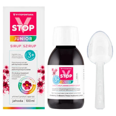 Фітофонтана V-Stop Junior 3+, сироп для дітей віком від 3 років, зі смаком полуниці, 100 мл: ціни та характеристики