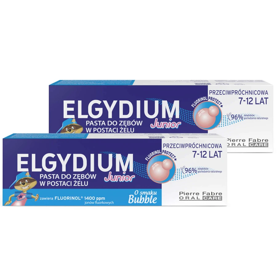 Набор паст для детей Elgydium Junior Bubble, паста для детей 7-12 лет, 2 x 50 мл: цены и характеристики