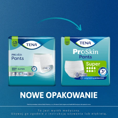 Набір Tena Pants Proskin, поглинаючі труси, розмір L, 100-135 см, Super, 2 x 30 штук: ціни та характеристики