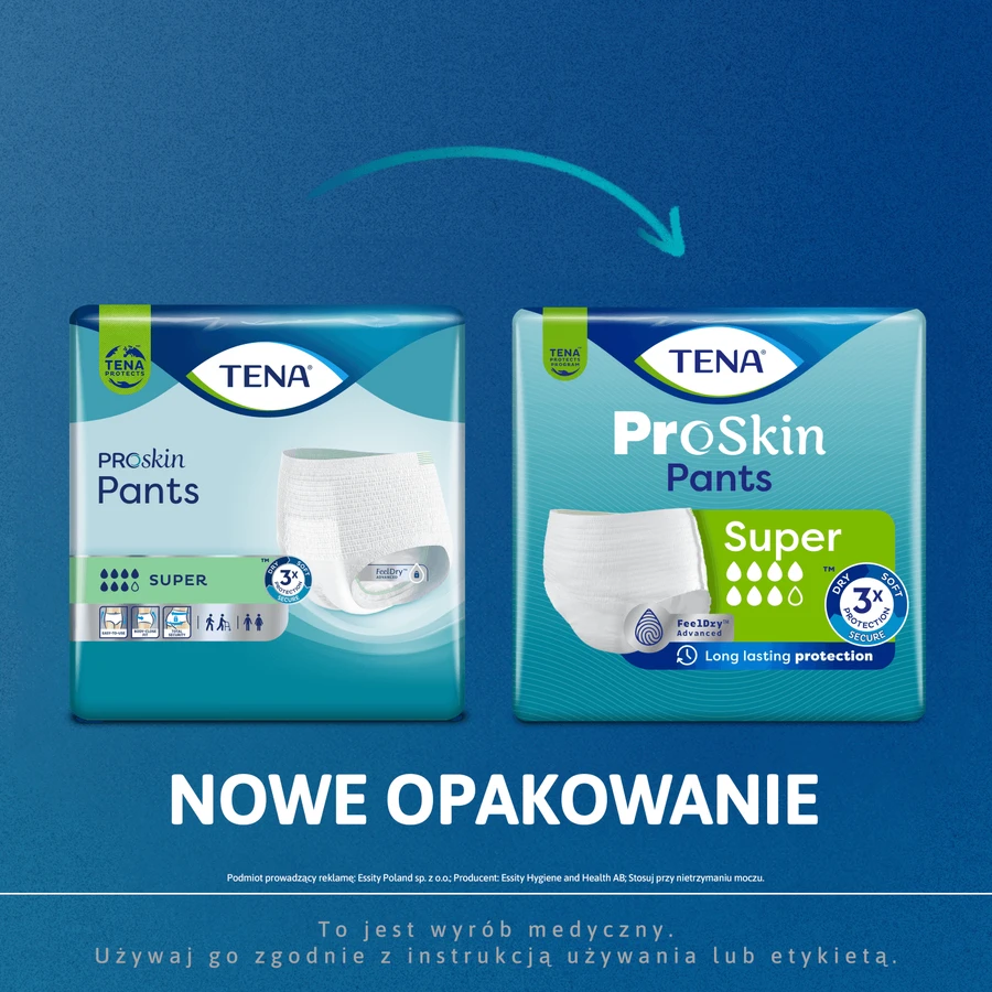 Набір Tena Pants Proskin, поглинаючі труси, розмір L, 100-135 см, Super, 2 x 30 штук: ціни та характеристики