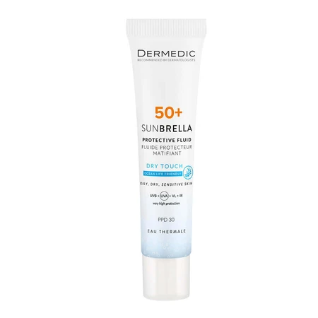 Dermedic Sunbrella, матуючий сонцезахисний крем, SPF 50+, 40 мл + безкоштовна упаковка: ціни та характеристики
