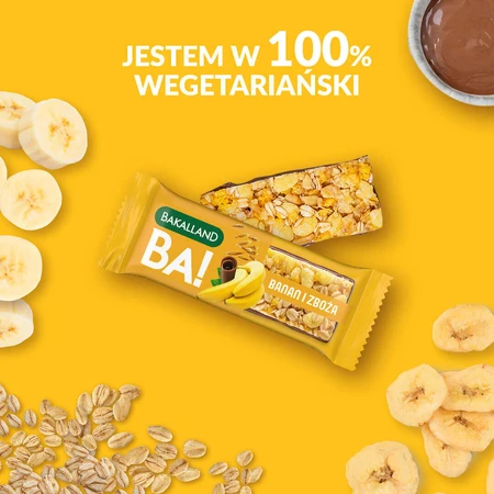 Bakalland BA! Злаковий батончик, банан і злаки, 40 г: ціни та характеристики