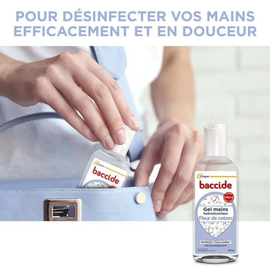 Baccide Gel Mains Désinfectant Hydroalcoolique Fleur de coton Peaux sensibles 100ml: цены и характеристики