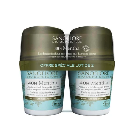 Дезодорант Sanoflore Дезодорант 48h Organic Mentha Дезодорант для жінок та чоловіків 2х50мл: ціни та характеристики