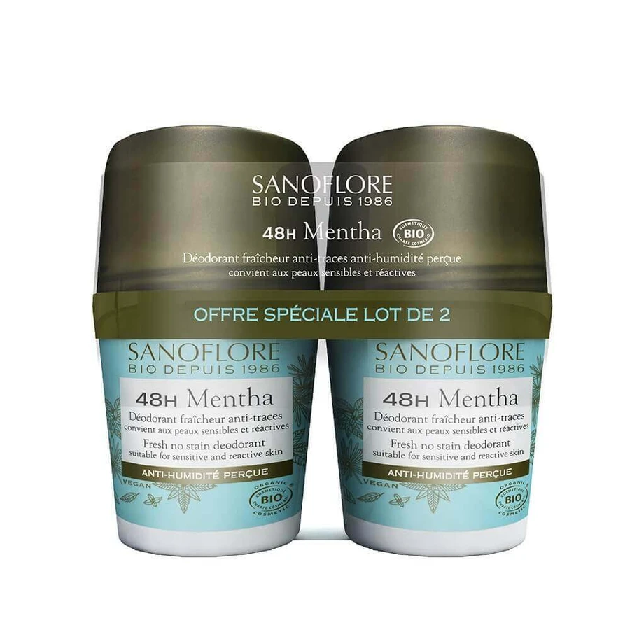 Дезодорант Sanoflore Дезодорант 48h Organic Mentha Дезодорант для жінок та чоловіків 2х50мл: ціни та характеристики