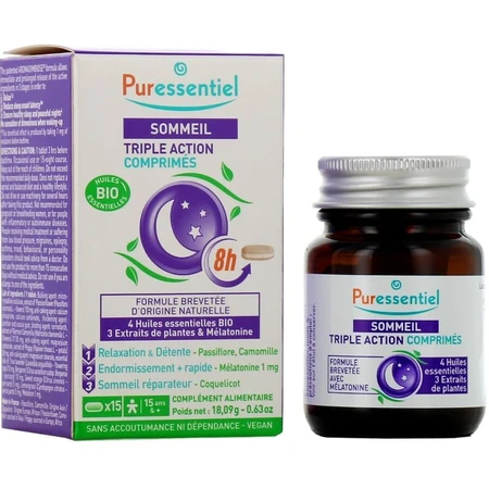 Комплекс Puressentiel Sleep Triple Action 8 h, 15 таблеток: цены и характеристики