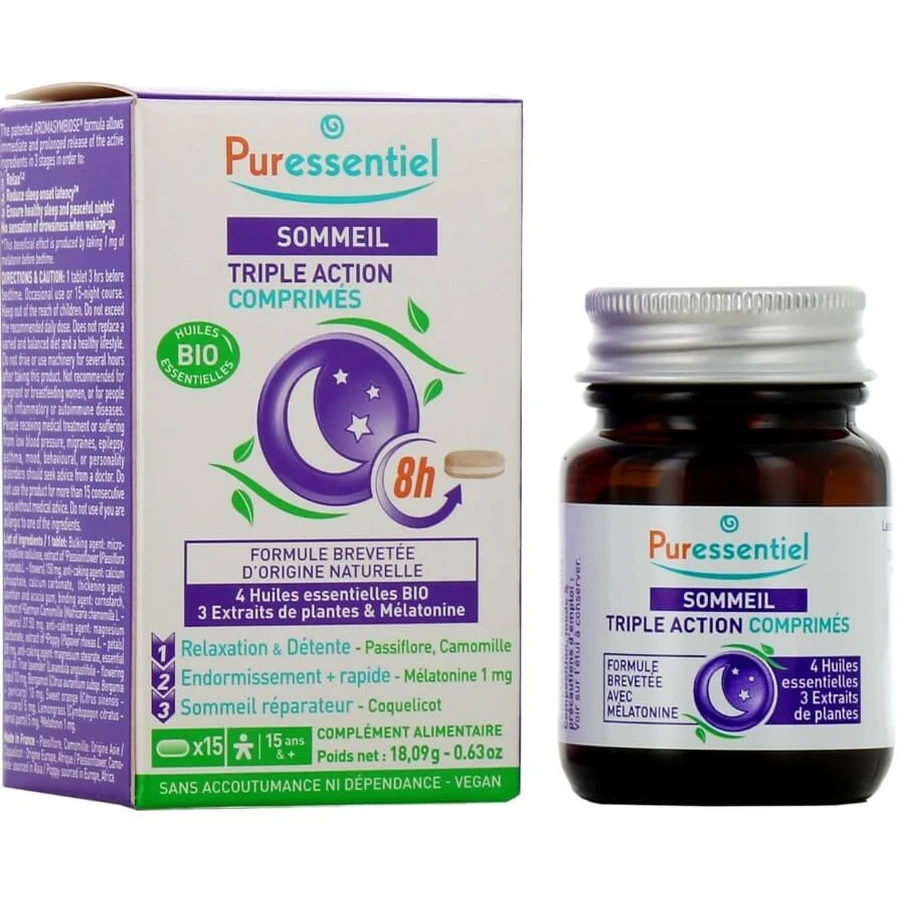 Комплекс Puressentiel Sleep Triple Action 8 h, 15 таблеток: цены и характеристики