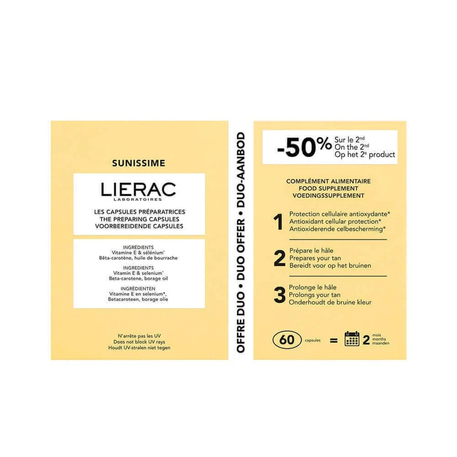 Lierac Sunissime Підготовка шкіри до засмаги 2х30 капсул: ціни та характеристики