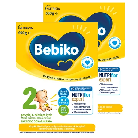 Bebiko 2 Nutriflor Expert набор дополнительного молока, старше 6 месяцев, 2 x 600 г: цены и характеристики