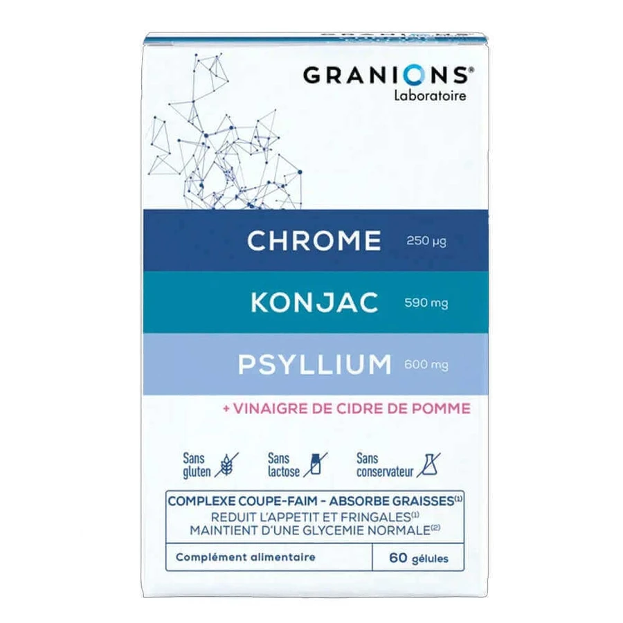 Granions Средство для подавления аппетита Хром Konjac Psyllium 60 капсул: цены и характеристики