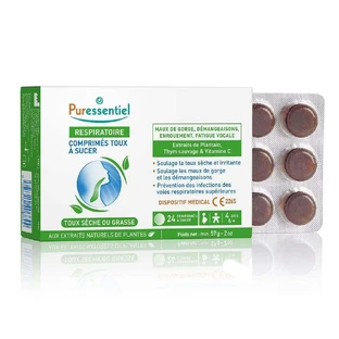 Puressentiel Сухое дыхание или кашель 24 жевательные таблетки
