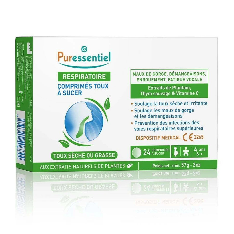 Puressentiel Сухое дыхание или кашель 24 жевательные таблетки: цены и характеристики