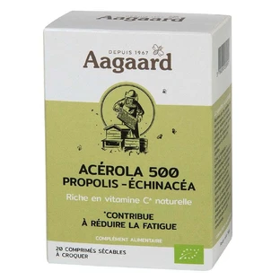 Aagaard Органічна ацерола 500 мг + прополіс + ехінацея x20 таблеток