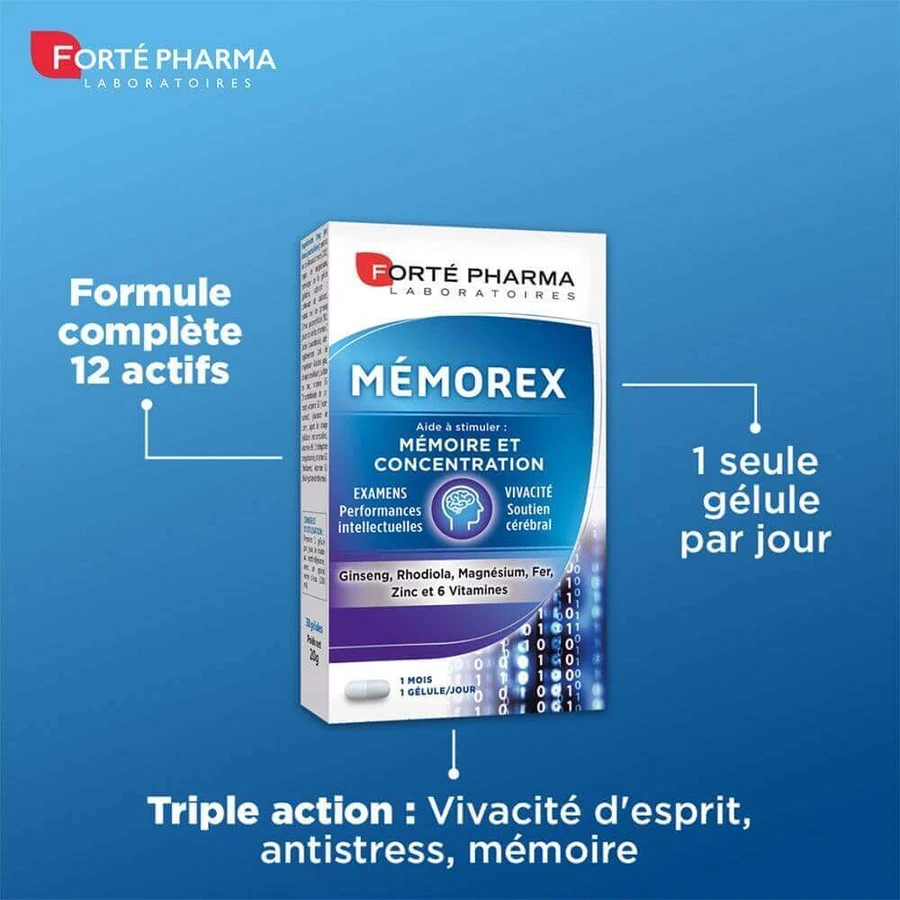 Forté Pharma Mémorex Память и концентрация 30 капсул: цены и характеристики