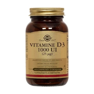 Solgar Vitamins D3 1000ui 100 таблеток Fraise/Banane 100 comprimés à croquer