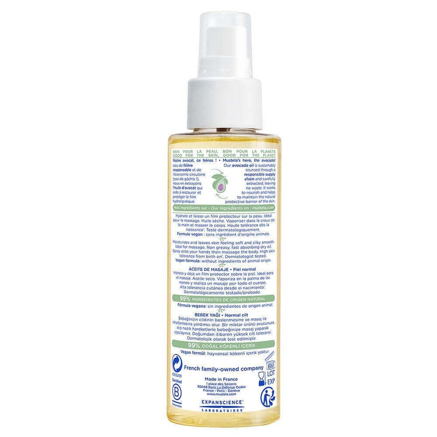 Mustela Массажное масло для нормальной кожи 100 мл: цены и характеристики