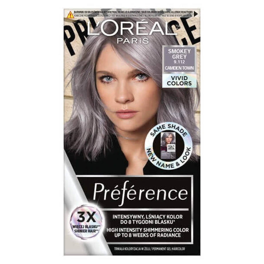 L Oreal Paris Preference Vivid Colors Колір волосся 9.112 Димчасто-сірий: ціни та характеристики