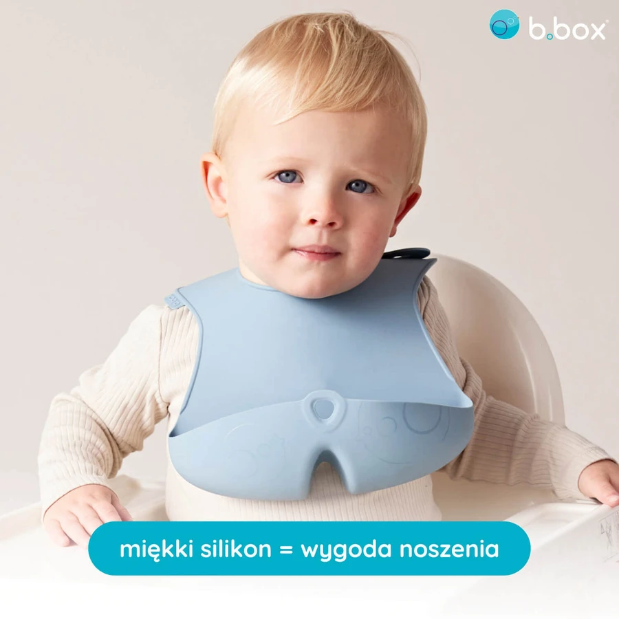 B.Box, нагрудник силіконовий з відкритою кишенею, висувний, синій, від 4 місяців, 1 шт.: ціни та характеристики