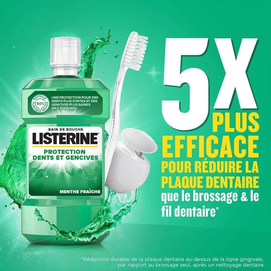 Listerine Defence Захист для зубів і ясен у ванні зі свіжою м'ятою 500 мл: ціни та характеристики