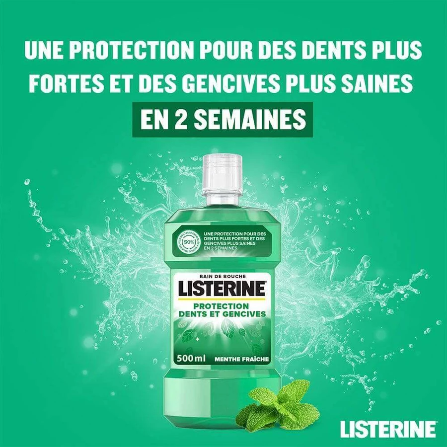 Listerine Defence Захист для зубів і ясен у ванні зі свіжою м'ятою 500 мл: ціни та характеристики