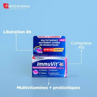 Forté Pharma ImmuVit'4G Вітаміни, мінерали та ферменти для людей похилого віку 30 тришарових таблеток