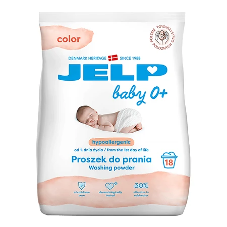 Jelp Baby 0+, гіпоалергенний пральний порошок, кольоровий, 1,35 кг + безкоштовний плюшевий ведмедик: ціни та характеристики