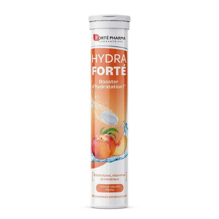 Forté Pharma Hydra Forté Hydration Booster Натуральный персиковый вкус 24 шипучие таблетки: цены и характеристики