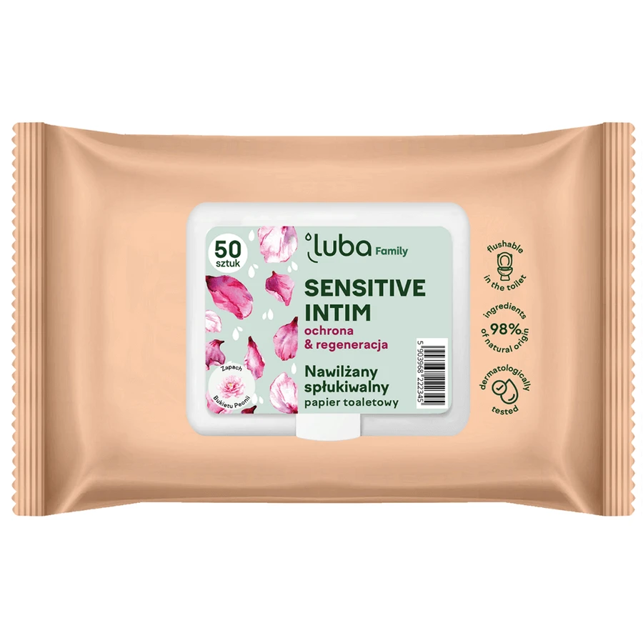 Luba Eco Family, hârtie igienică umedă, чутливий інтим, 50 bucăți: ціни та характеристики