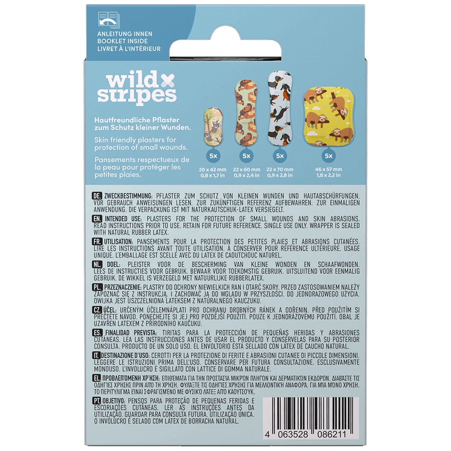 Wild Stripes Kids Sensitive, пластирі для дітей з тваринами, 20 шт.: ціни та характеристики